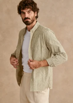 Coton Linen Seersucker Charlie Shirt|Sézane Flash Sale